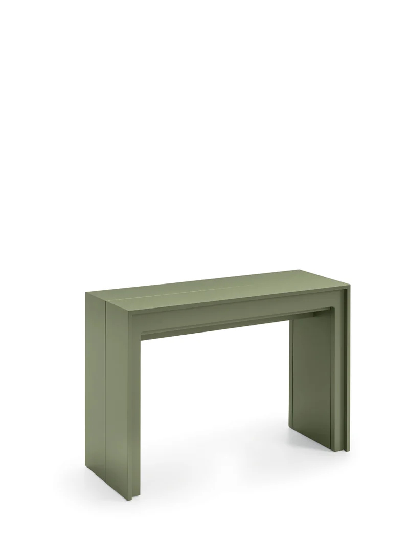 Consolle Allungabile Segmenta 110x42,5/246,5x78 cm in MDF Laccato Verde Opaco