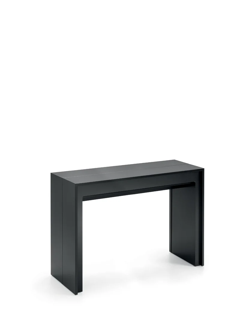 Consolle Allungabile Segmenta 110x42,5/246,5x78 cm in MDF Laccato Nero Opaco
