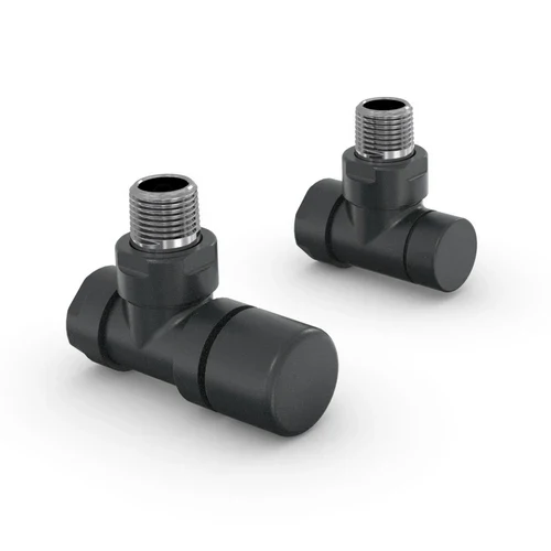 Valvola e detentore a squadra zehnder design line 1/2 nero