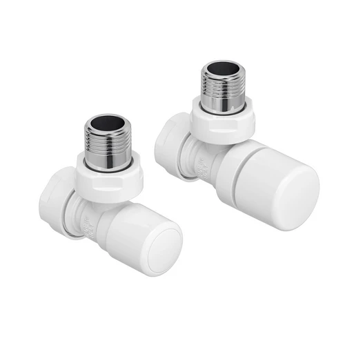 Valvola e detentore a squadra zehnder classic line 1/2 bianco