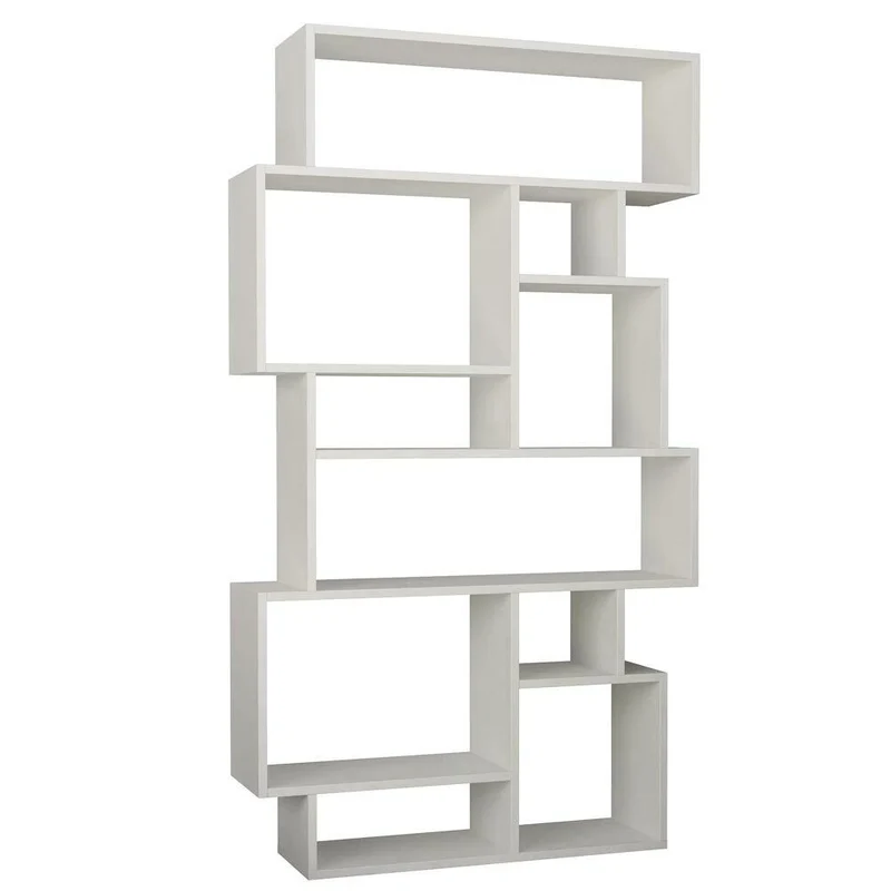 Libreria Moderna 168x96x25 cm Scaffale 8 Ripiani in MDF Bianco