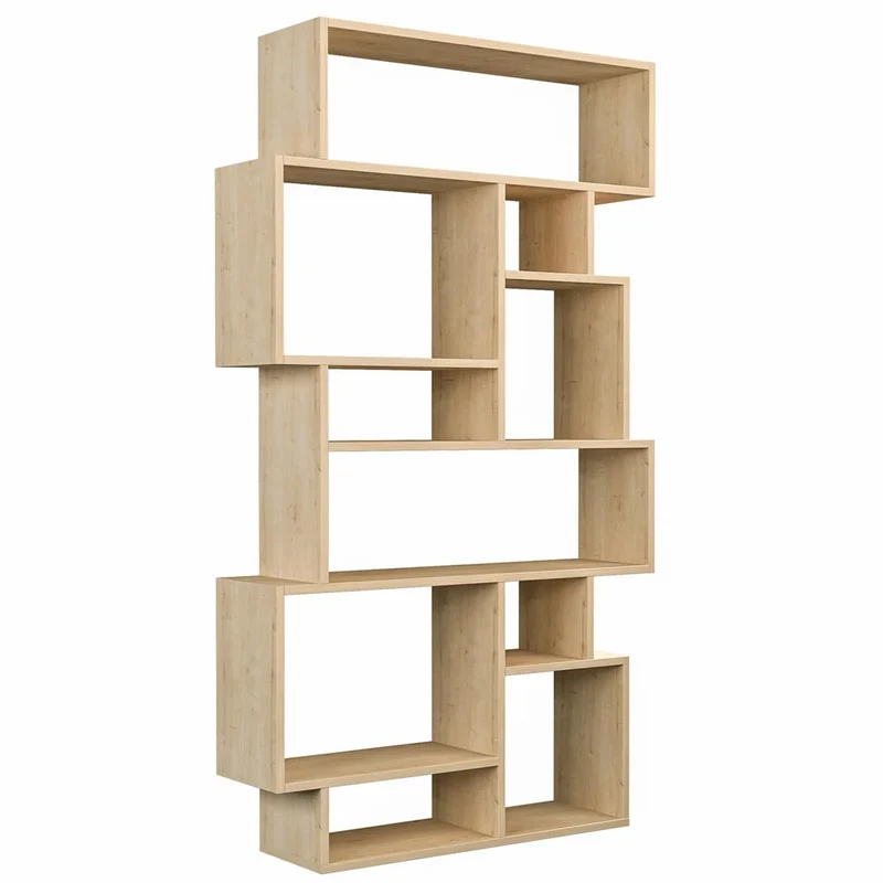 Libreria Moderna 168x96x25 cm Scaffale 8 Ripiani in MDF Quercia