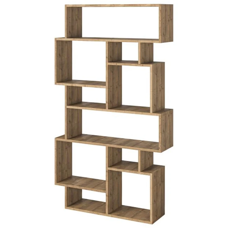 Libreria Moderna 168x96x25 cm Scaffale 8 Ripiani in MDF Rovere