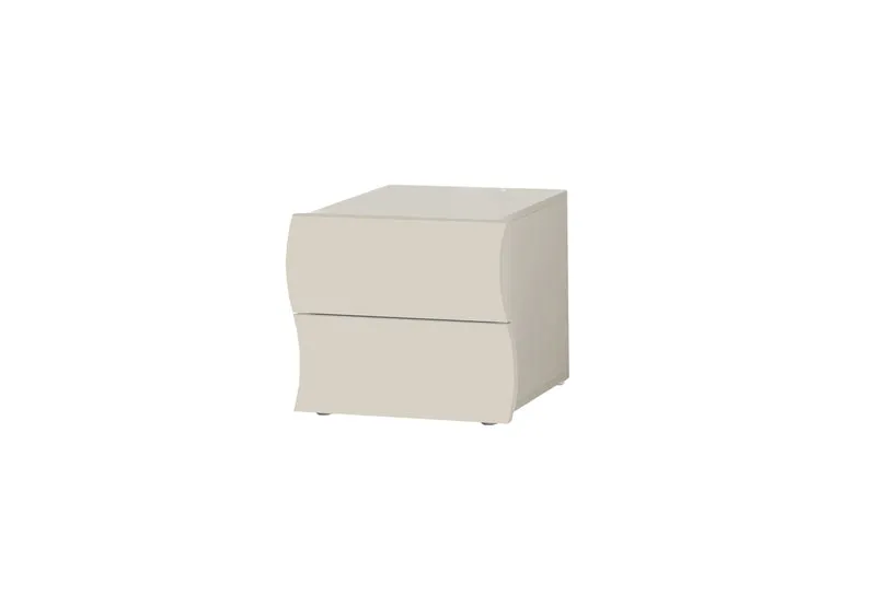 Comodino 2 Cassetti Onda 50x40x41,3 cm Finitura in Melamina Cachemire