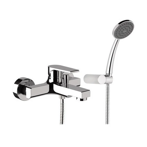 Monocomando vasca esterno con accessori linea artic bianco opaco