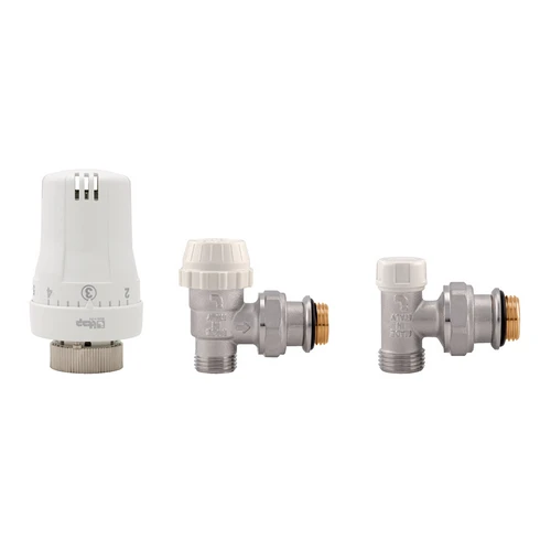 Kit valvole termostatiche ad angolo maschio 3/8
