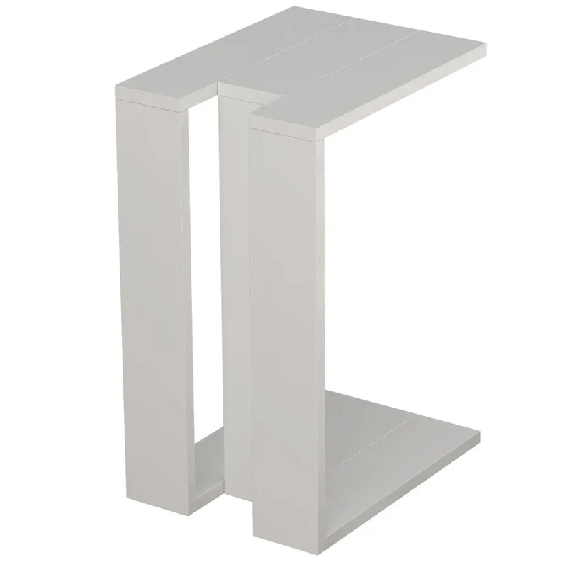Tavolino da Caffè per Soggiorno 57x40x30 cm Laterale Divano in Legno MDF Bianco