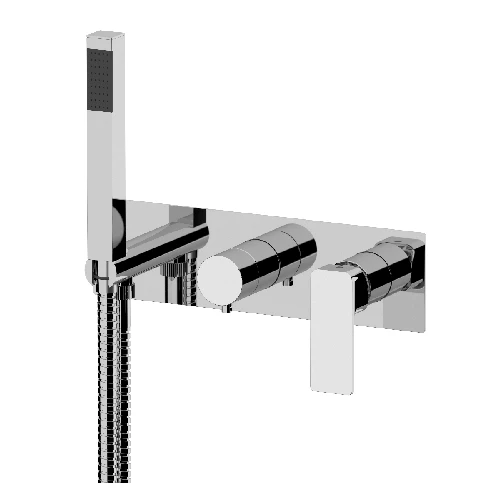 Set miscelatore a incasso a 3 vie vasca doccia linea icon cromo