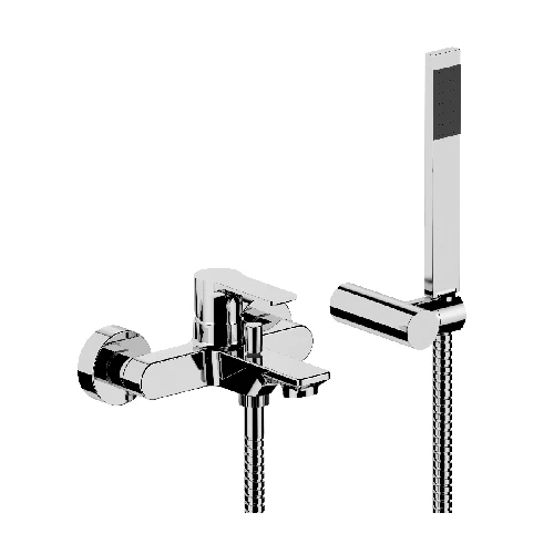 Monocomando vasca esterna con accessori linea icon visual inox