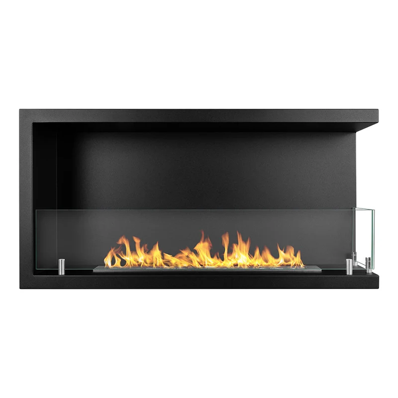 Camino a Bioetanolo da Incasso ad angolo 90x22,4x45 cm Sutri 90 DX Nero Seconda Scelta