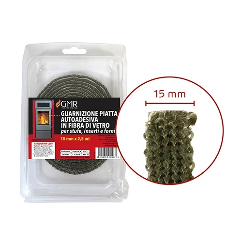 Guarnizione piatta autoadesiva per stufe 15 mm