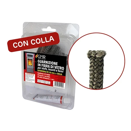 Guarnizione in fibra di vetro per stufe estensibile 9-12 mm