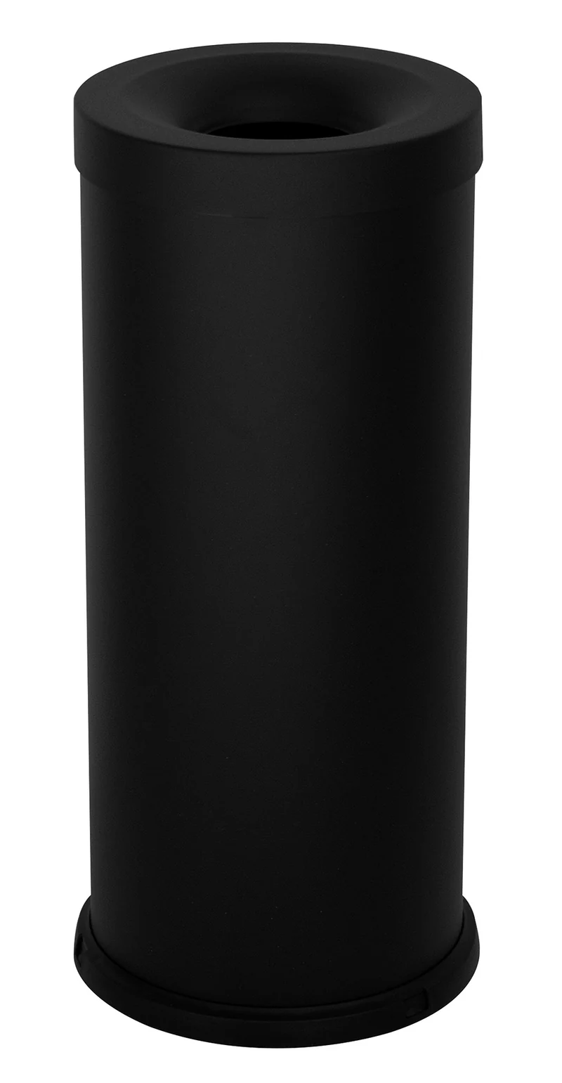 Pattumiera Gettacarte Ø25xh60 cm Autoestinguente In Acciaio Verniciato Nero Seconda Scelta