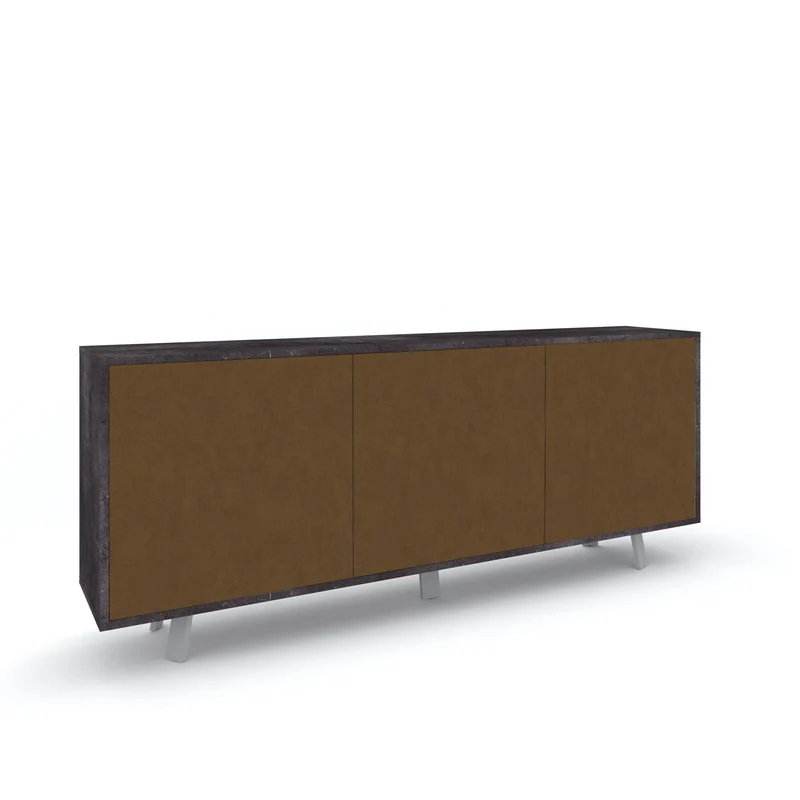 Mobile Soggiorno Madia 3 Ante 177x41x74 cm Ossido Nero e Ruggine