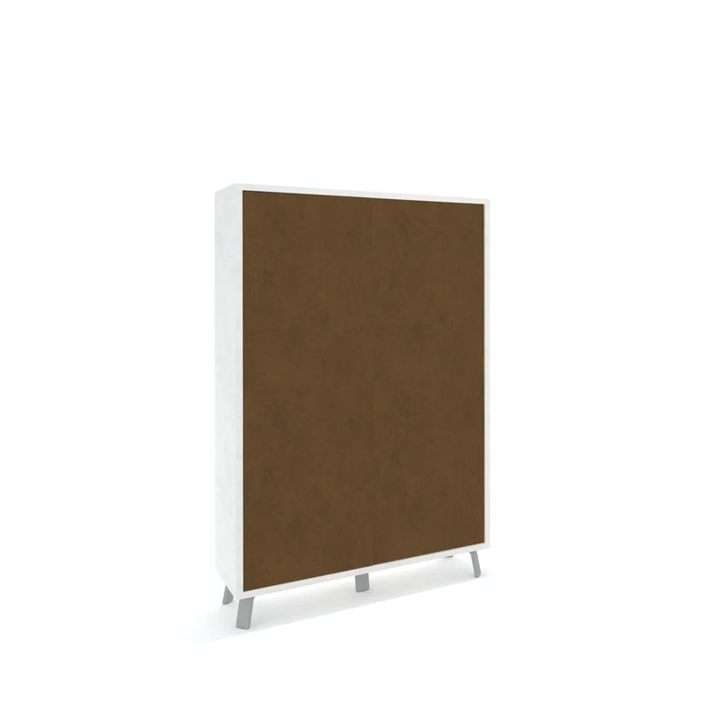 Mobile Soggiorno Madia Alta 4 Ante 108x41x161 cm Ossido Bianco e Ruggine