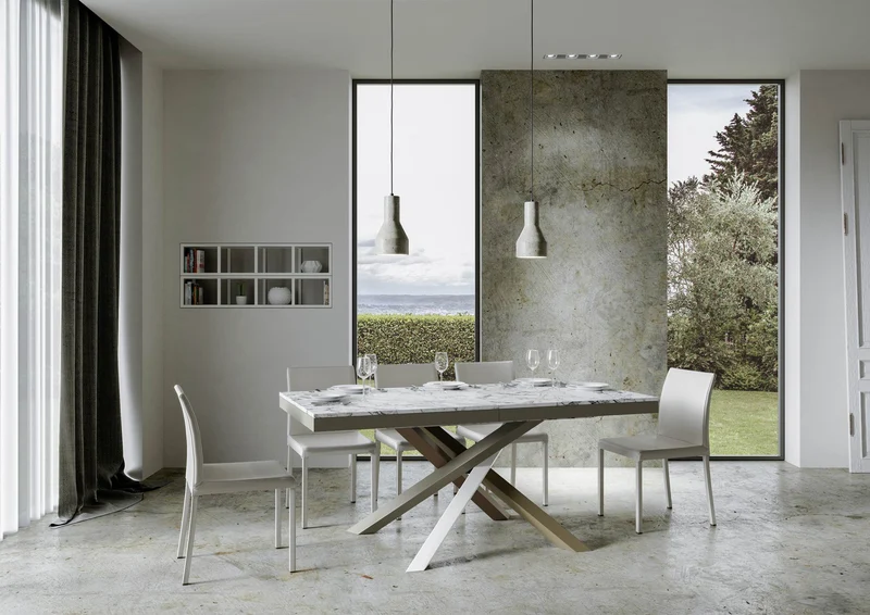Tavolo Allungabile 120-224x90x80 cm Volantis Evolution Marmo