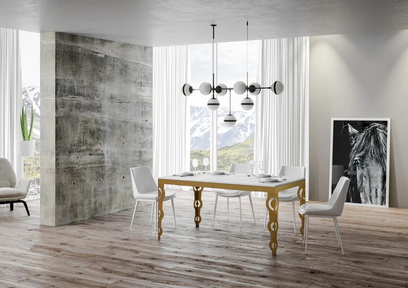Tavolo Allungabile 180-284x90x80 cm Karamay Evolution Bianco Frassino