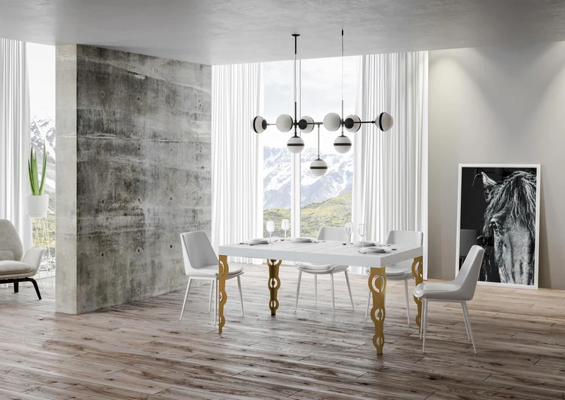 Tavolo Allungabile 130-234x90x77 cm Karamay Bianco Frassino