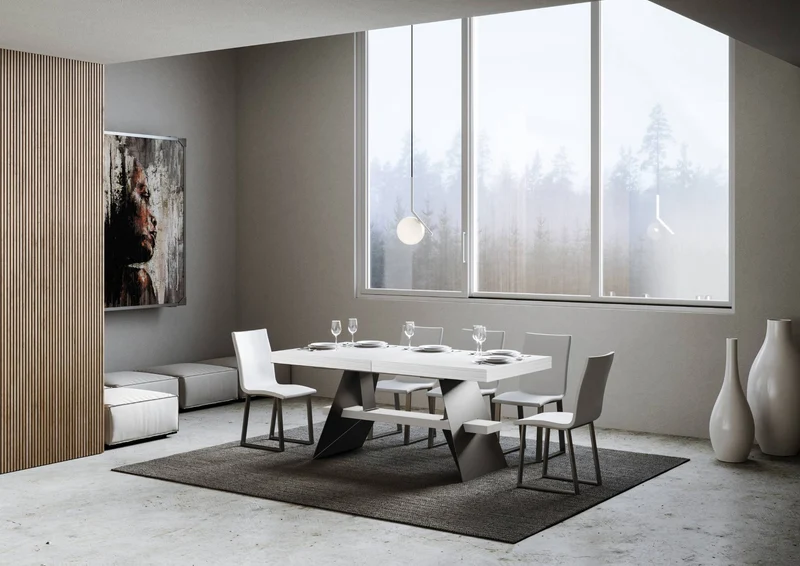 Tavolo Allungabile 180-284x90x77 cm Baita Bianco Frassino