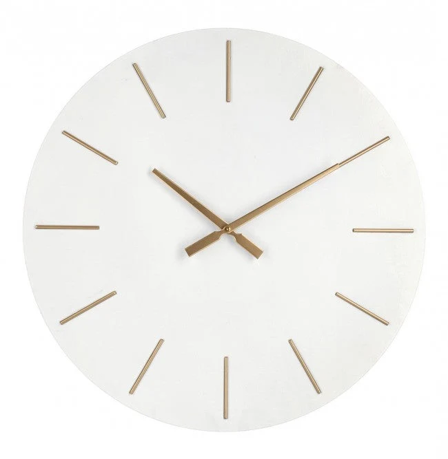 Orologio da Muro Ø 60x5 cm Timeline in Legno Bianco Seconda Scelta