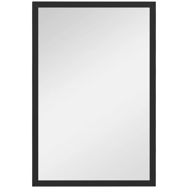 Specchio da Parete Rettangolare 40x60 cm in Vetro e MDF Nero