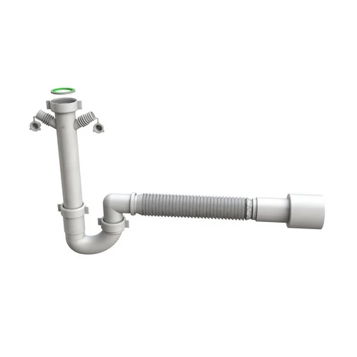 Sifone flessibile per lavello cucina flexybon 1 1/2