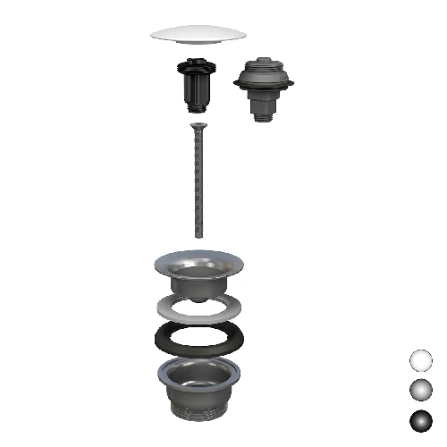 Piletta a scatto per lavabo e bidet manitapi tappo in ceramica nera lucida