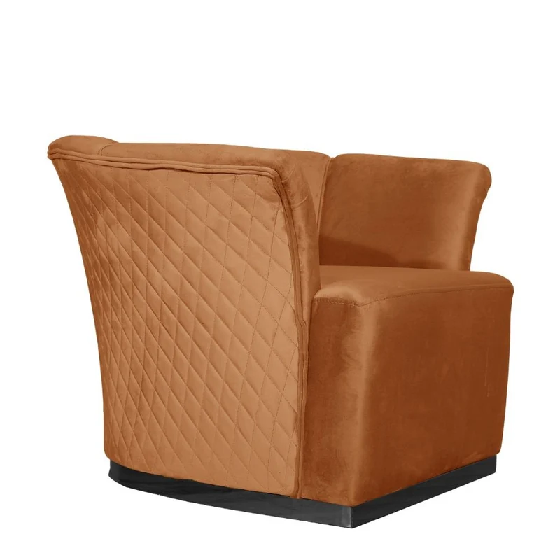 Poltrona Argentario 90x85x70 cm in Velluto Berger mattone base nera