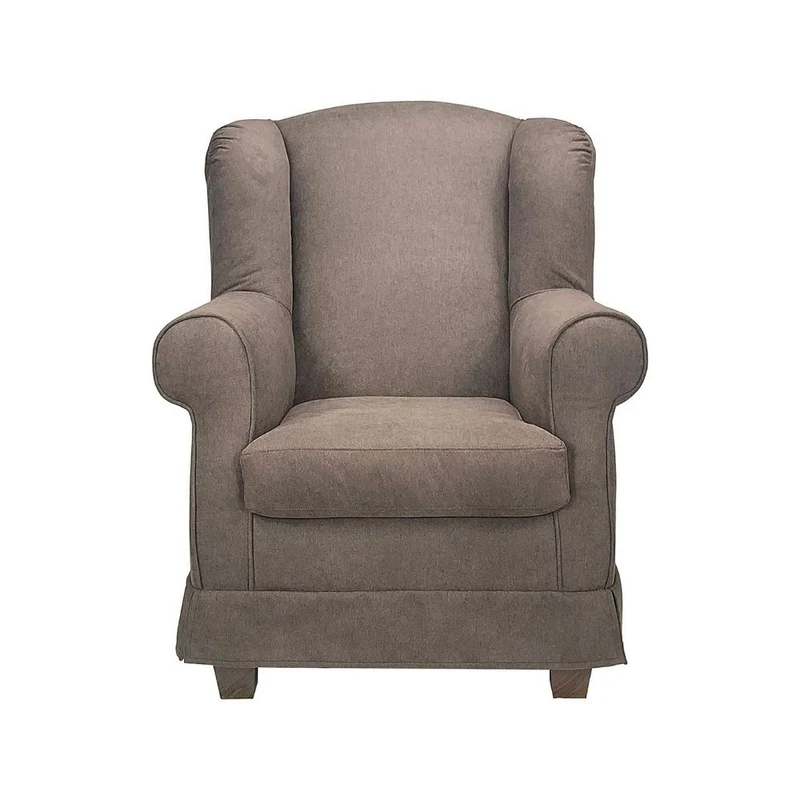Poltrona Bergere 103x87x84 cm in tessuto tortora