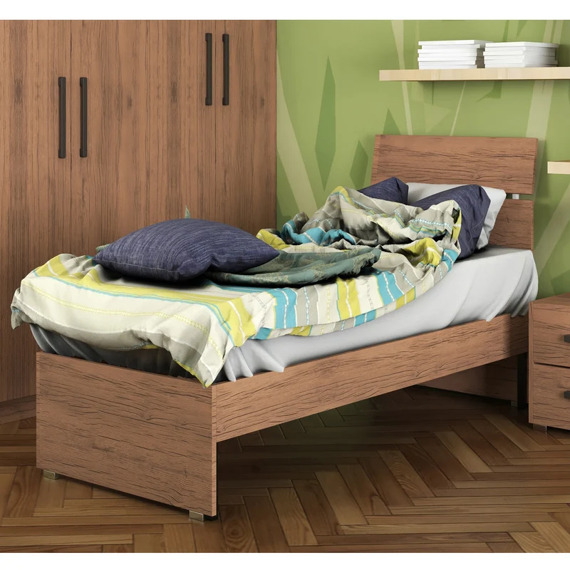 Letto Singolo 98x85x200 cm noce country