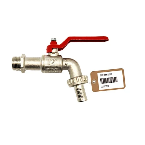 Rubinetto a sfera con portagomma f-brico 1/2 dn 10 pn 16