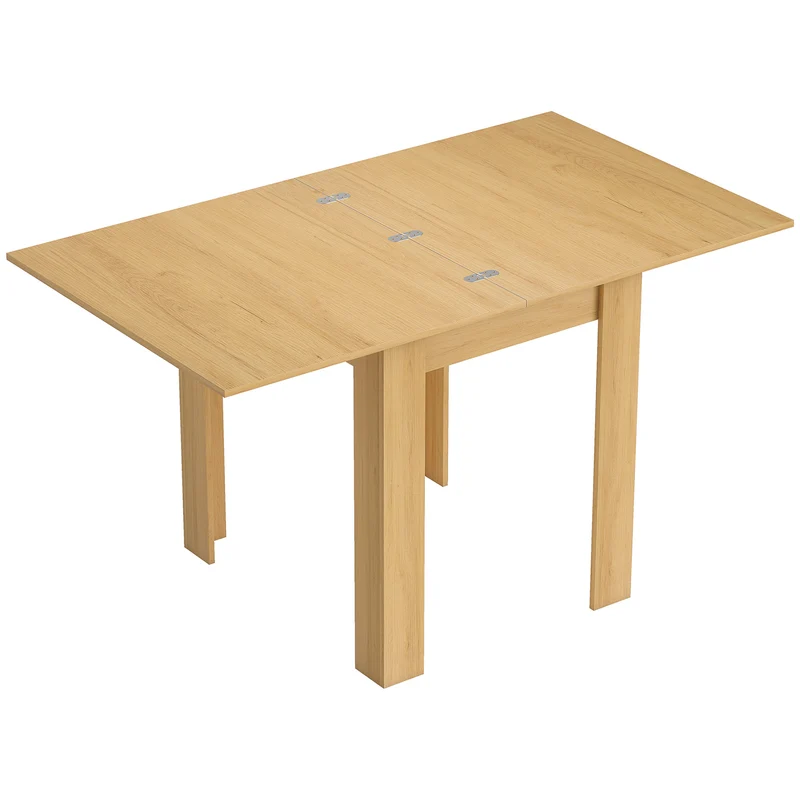 Tavolo da Pranzo Allungabile per 4-6 Persone 140x80x77,5 cm in Legno e Acciaio Color Legno