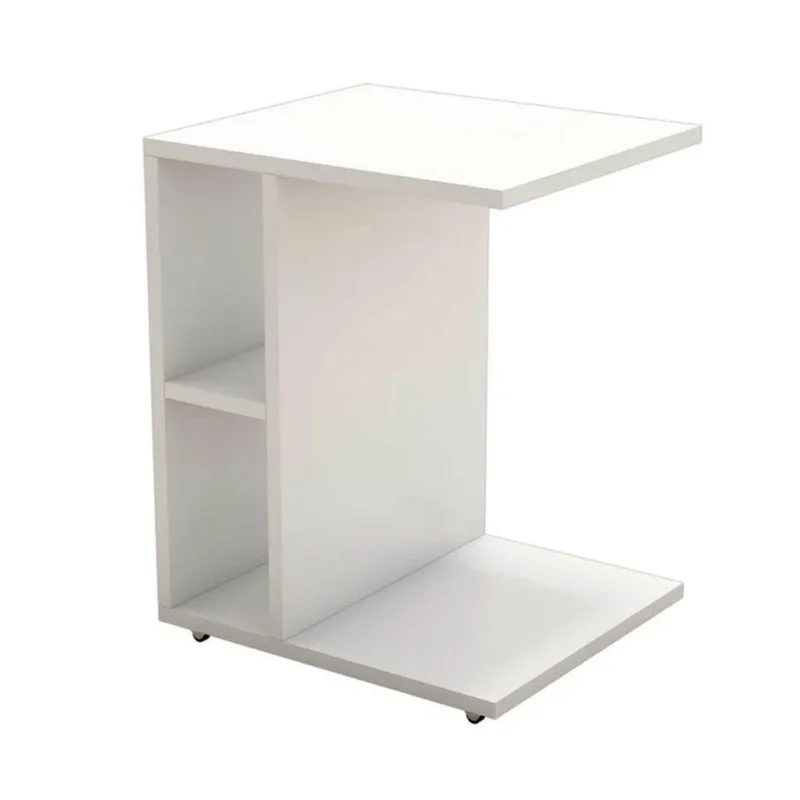 Tavolino da divano porta computer 45x35x57,5 cm Newceylin bianco