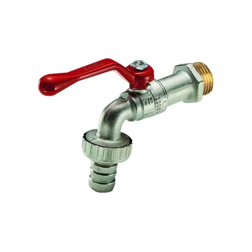 Rubinetto a sfera eolo portagomma leva alluminio rossa 3/8 leva rossa