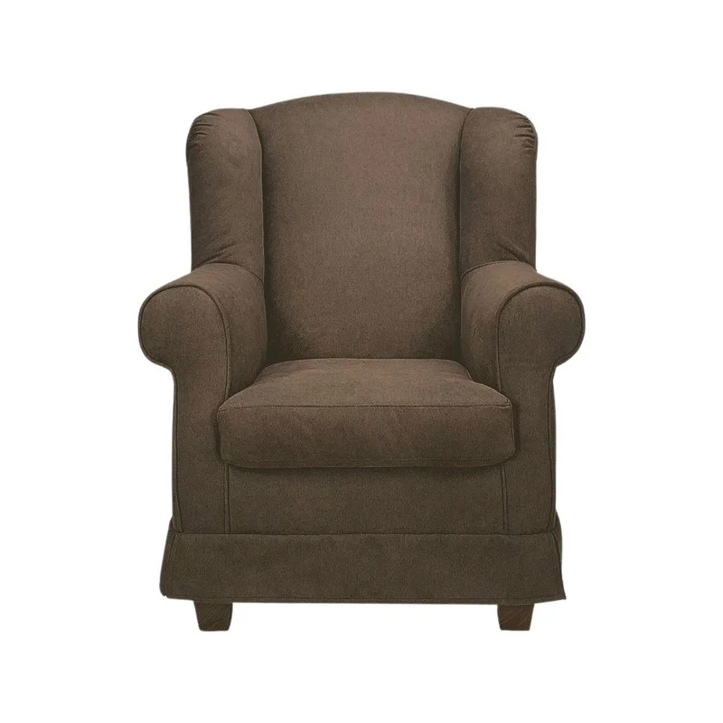 Poltrona Bergere 103x87x84 cm in tessuto marrone