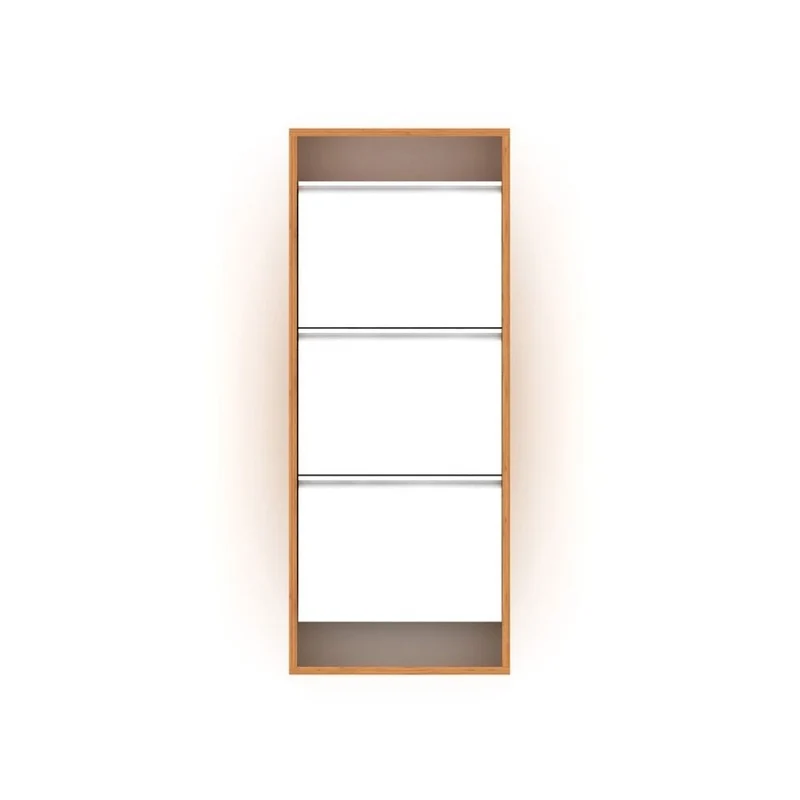 Scarpiera pensile 50x15x124 cm bambù bianca con 3 ante a ribalta