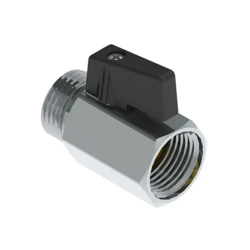Valvola minisfera mf con leva nera 1/2