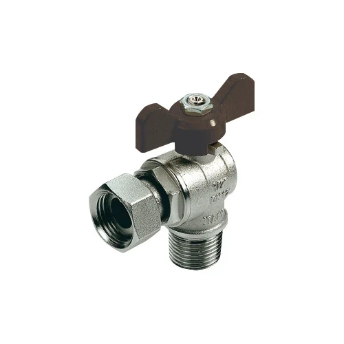 Valvola a sfera a squadra maschio girello femmina 1/2 x 3/4 dn 15 pn 30