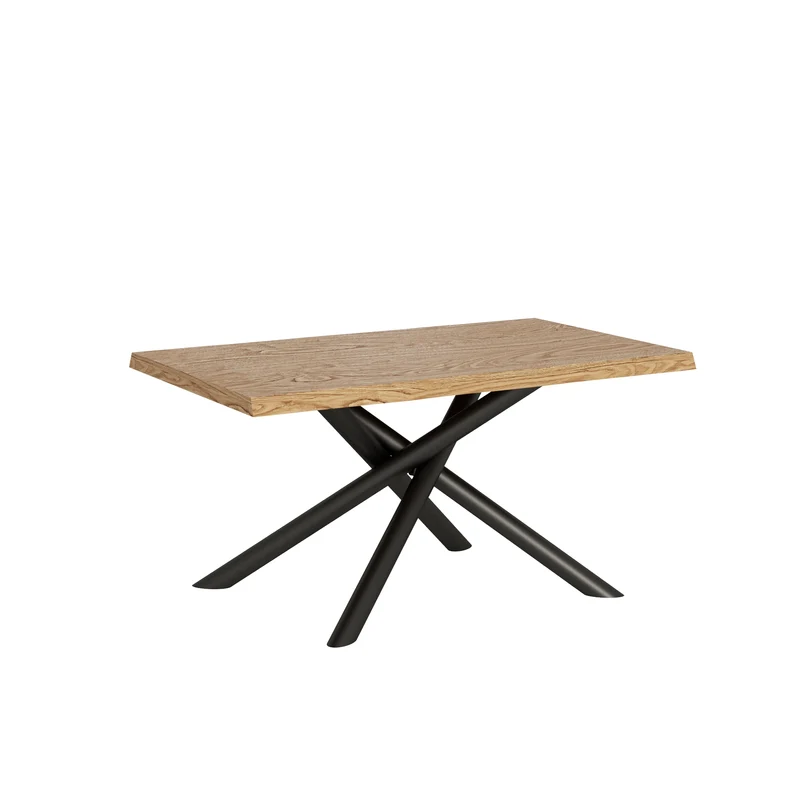 Tavolo Allungabile 160/260x90 cm Vindral Rovere Scortecciato Gambe Antracite