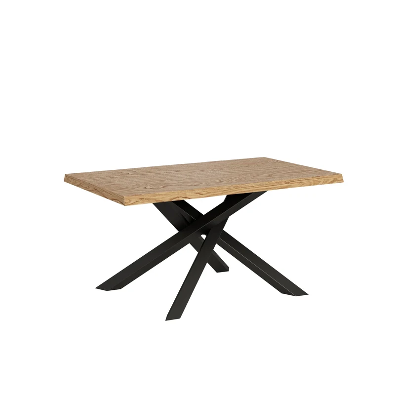 Tavolo Allungabile 160/260x90 cm Versalux Rovere Scortecciato Gambe Antracite