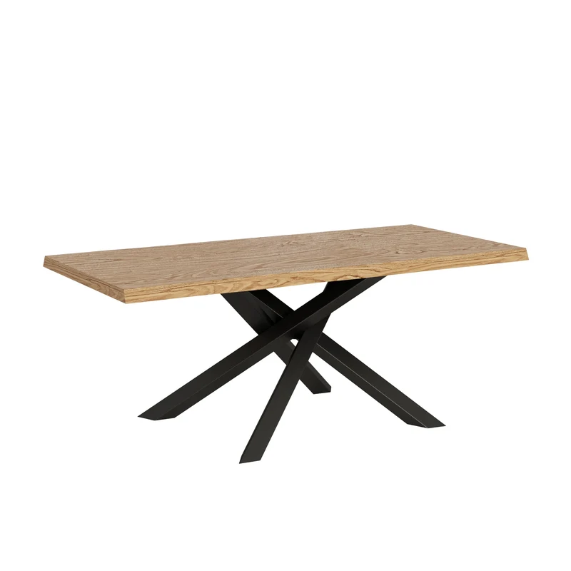 Tavolo Allungabile 200/250x90 cm Versalux Rovere Scortecciato Gambe Antracite