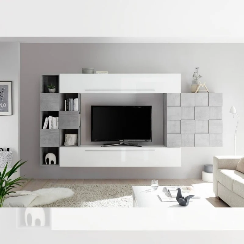 Parete attrezzata SanDiego bianco beton
