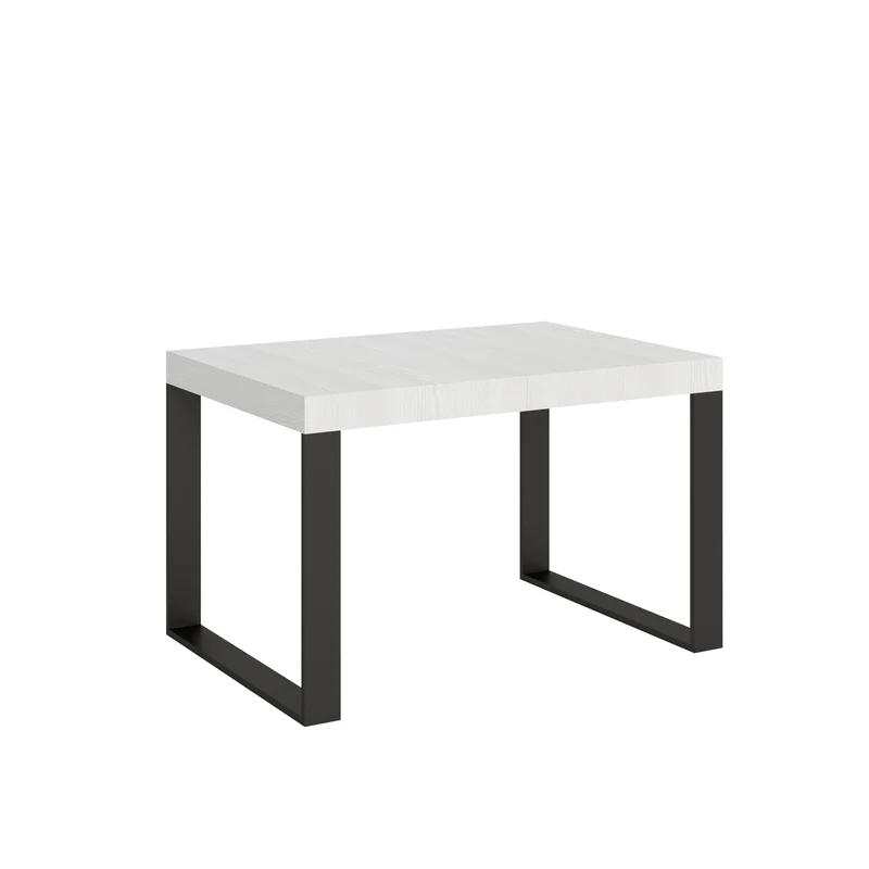 Tavolo Allungabile 120/380x90 cm Tecno Premium Bianco Frassino Gambe Antracite