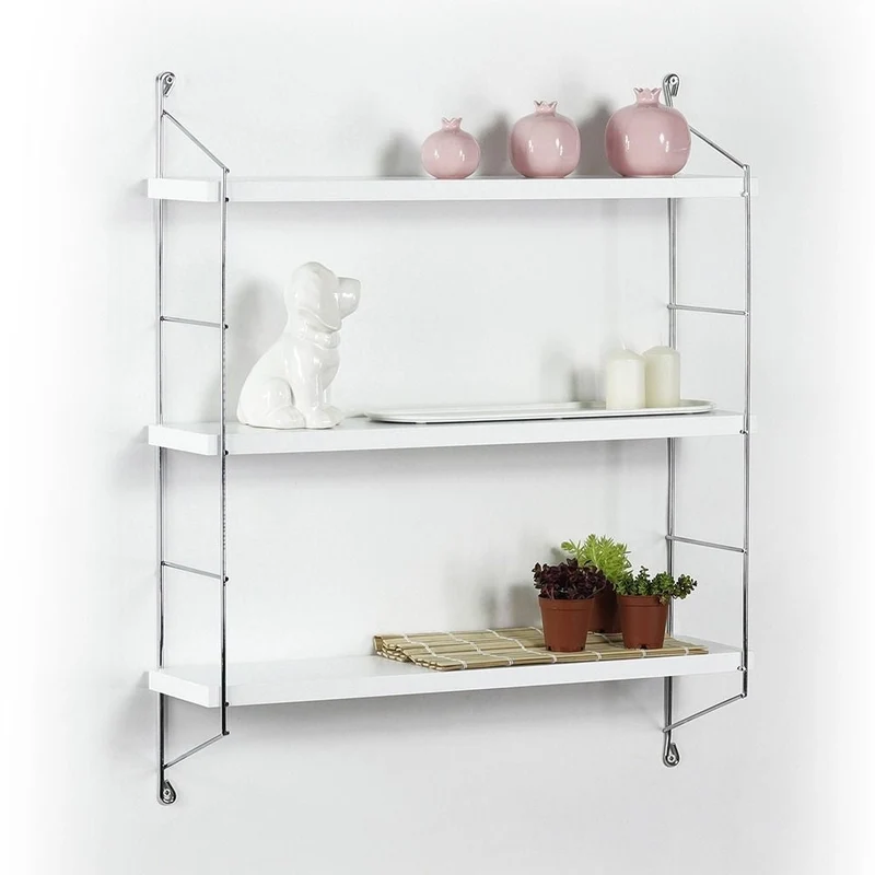 Mensola Neelix con 3 ripiani bianchi 60x15x68 cm bianco