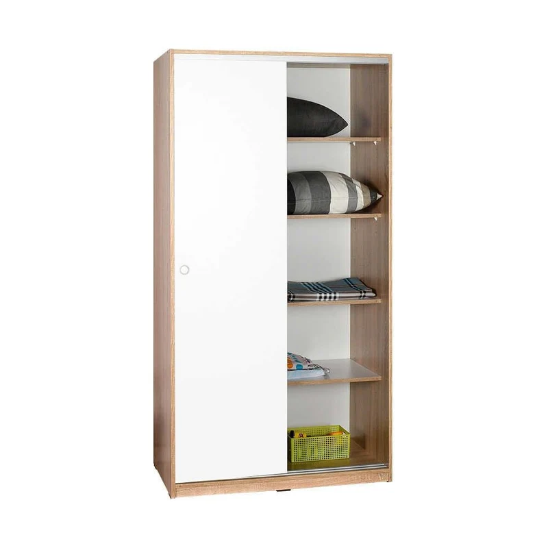 Armadio 94x182z52 cm sonoma bianco con ante scorrevoli