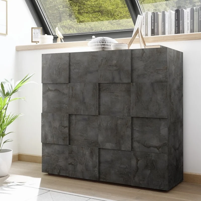 Mobile 121x41x111 cm 2 ante Artica ossido