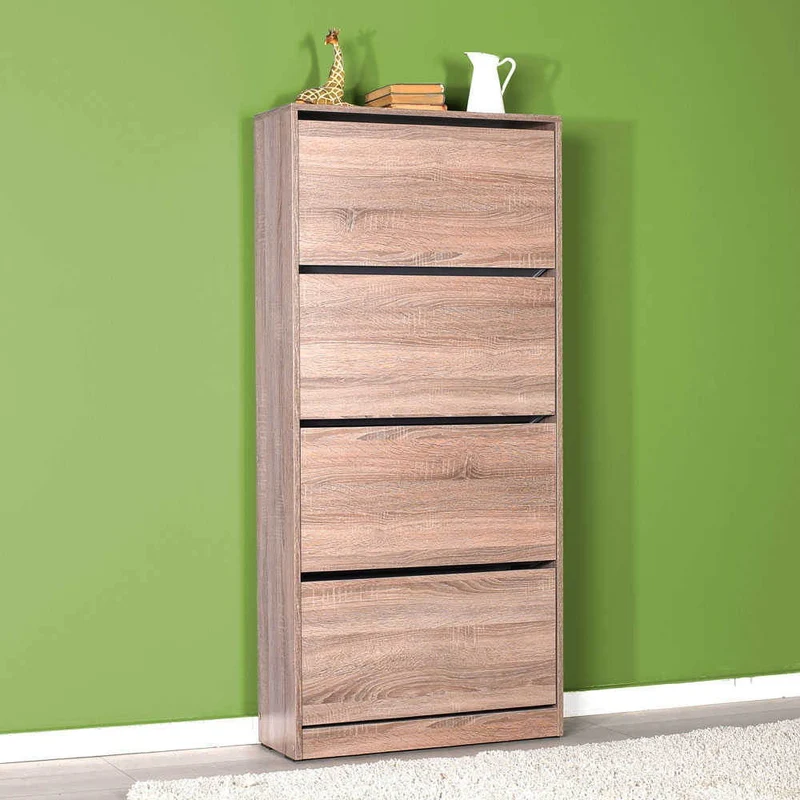 Scarpiera latte 73x157x26 cm con 4 scomparti