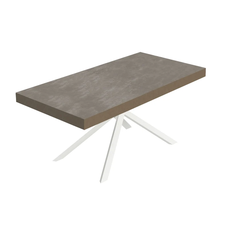 Tavolo Allungabile 200/304x90 cm Niket Tortora Gambe Bianche