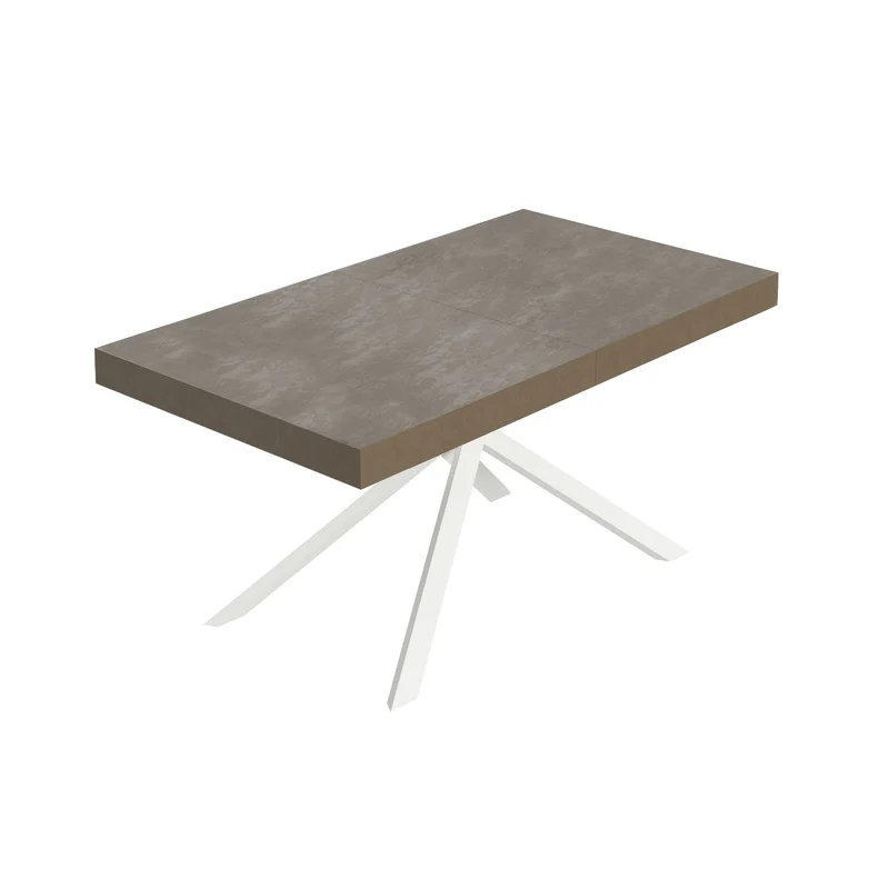 Tavolo Allungabile 160/244x80 cm Niket Tortora Gambe Bianche