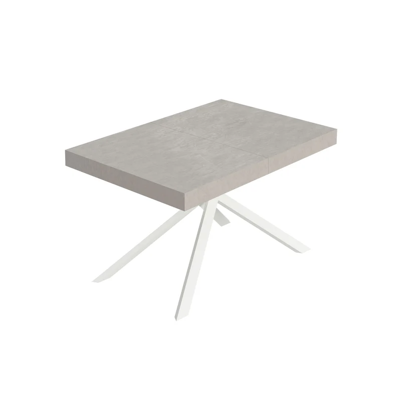 Tavolo Allungabile 120/204x80 cm Niket Cashmere Gambe Bianche
